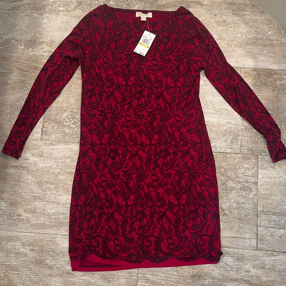 Michael Kors Red and Black Dress Size Medium New with Tags